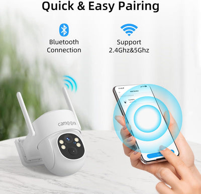 Cámaras seguridad solar 2K inalámbricas WiFi visión nocturna color
