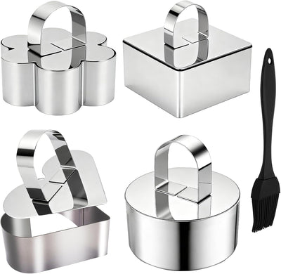 Juego de 4 moldes de acero inoxidable para anillos de pastel