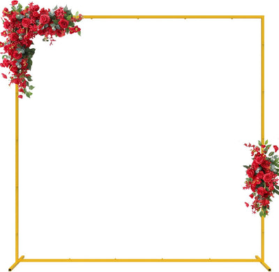 Arco boda 6.6x6.6ft soporte metal dorado ceremonia fiesta