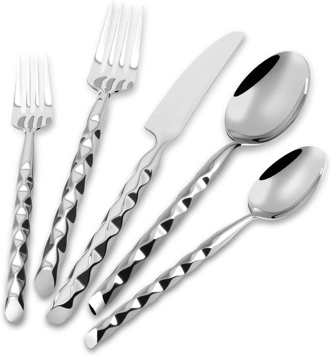 Set 40 Pzas Cubiertos Acero Inox 18/10 Espiral Servicio 8