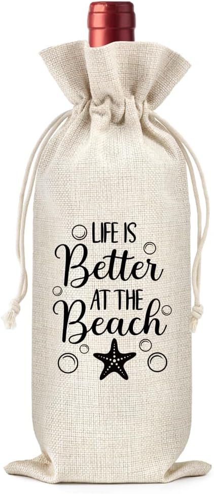 Bolsa de vino de lona reutilizable para playa y fiestas