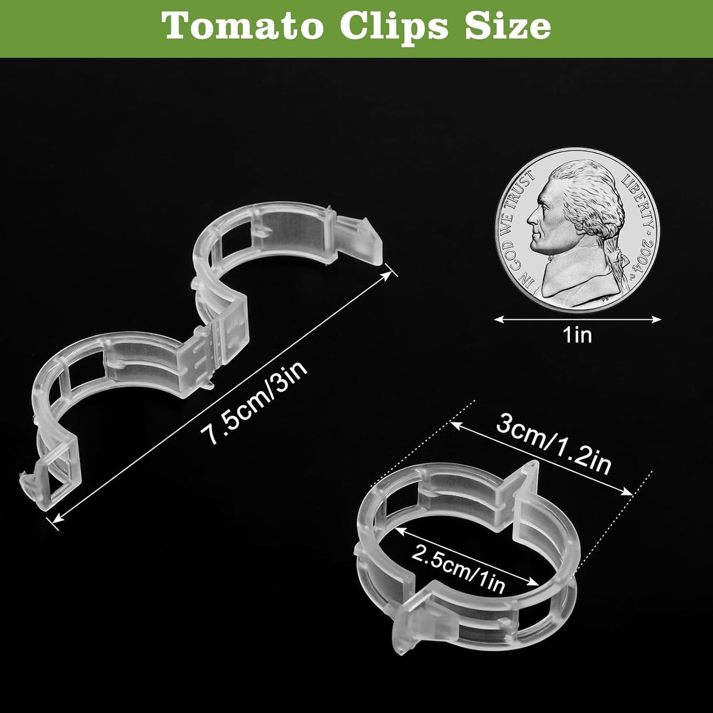 120 Clips Reutilizables para Tomate y Jardín Blanco