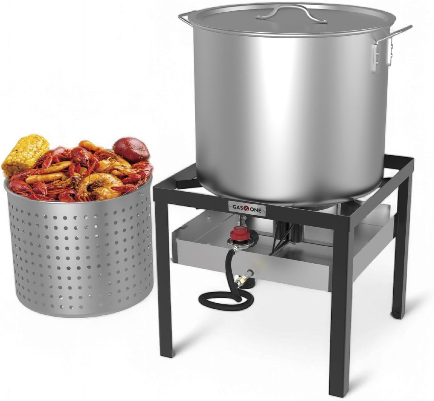 Kit hervir mariscos propano olla 60qt canasta duradera