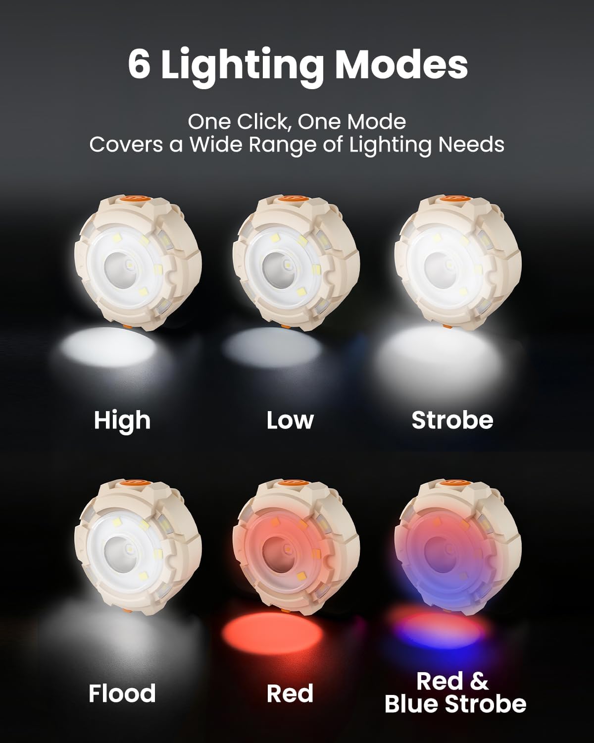 Luz nocturna LED recargable con clip tipo C para mujer y hombre