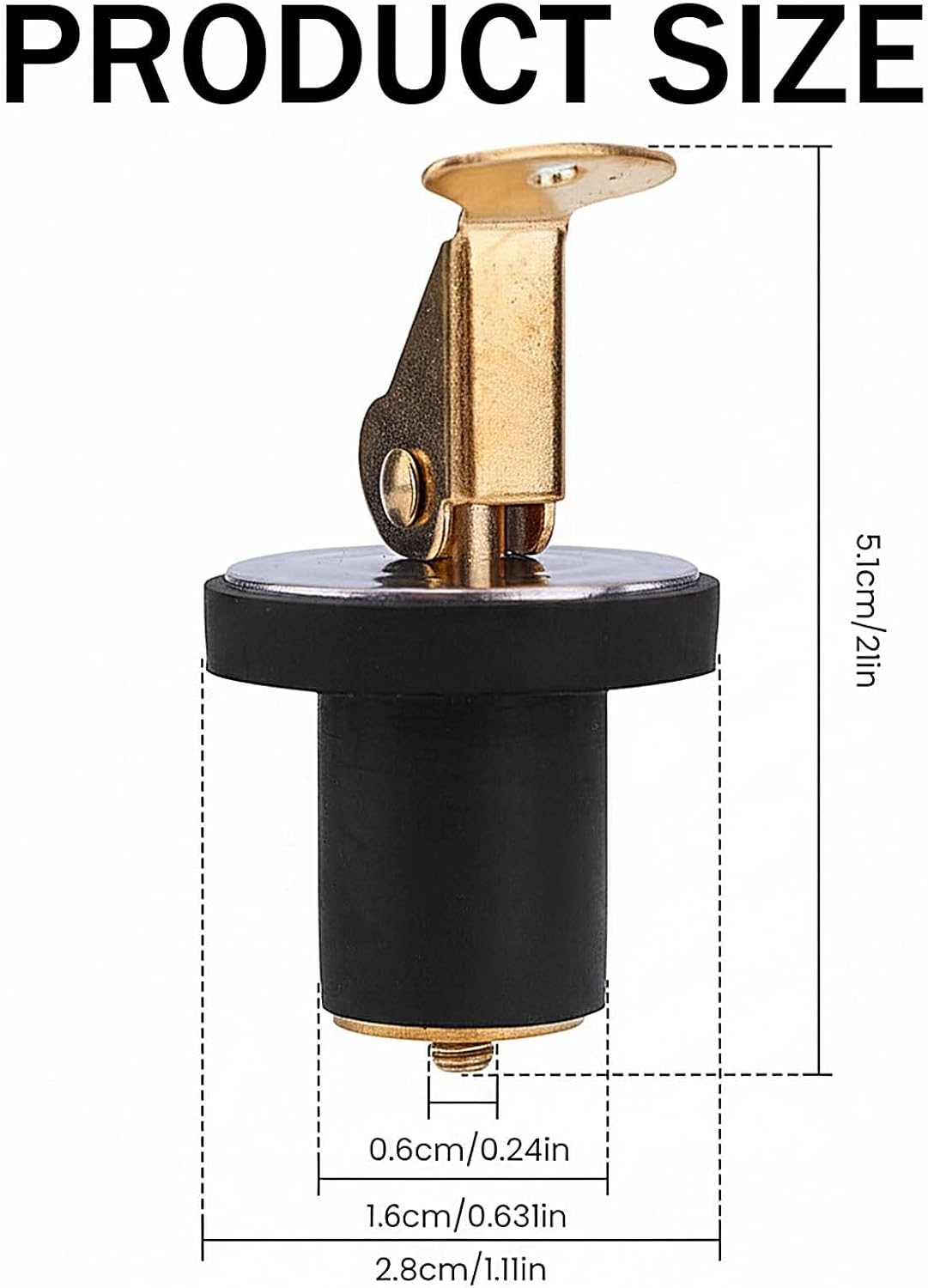 Tapones drenaje latón para kayak yate pesca 5/8pulg