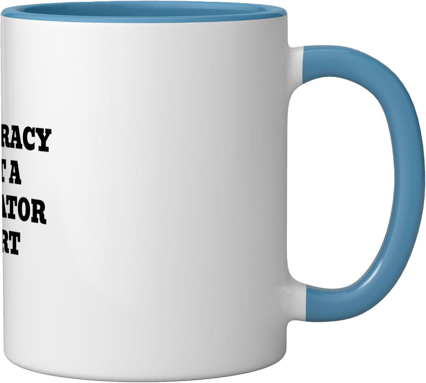 Taza Cerámica Democracia No Es Depectador Azul/Blanco