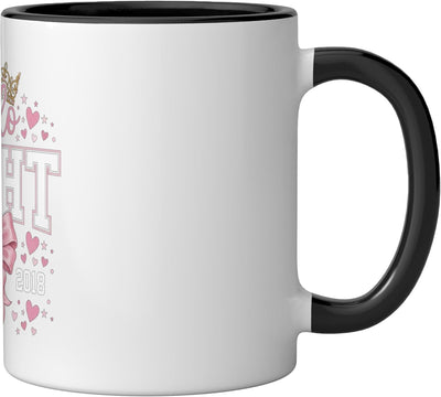 Taza Cerámica Niña 8 Años Estilo Bow Gráfica Negro/Blanco