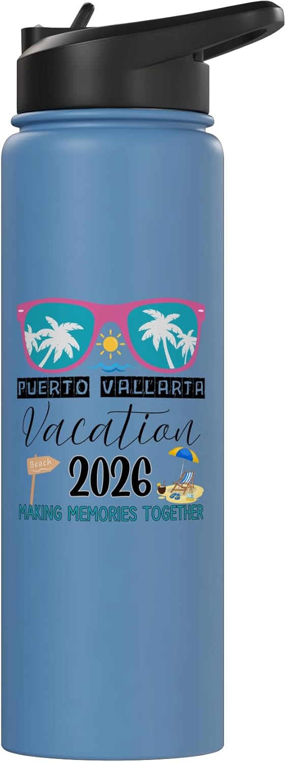 Botella de agua aislada de acero inoxidable Puerto Vallarta 2026
