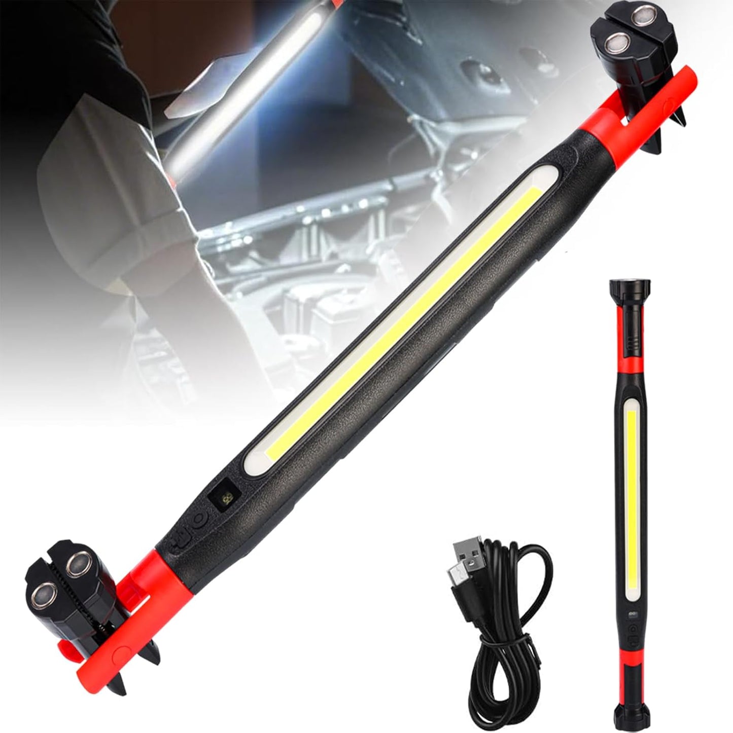Barra luz LED magnética recargable con imán 3 modos