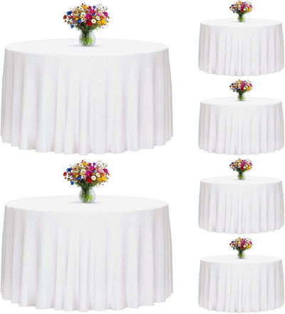 Mantel Redondo Poliéster Cepillado 120pulg Set 6