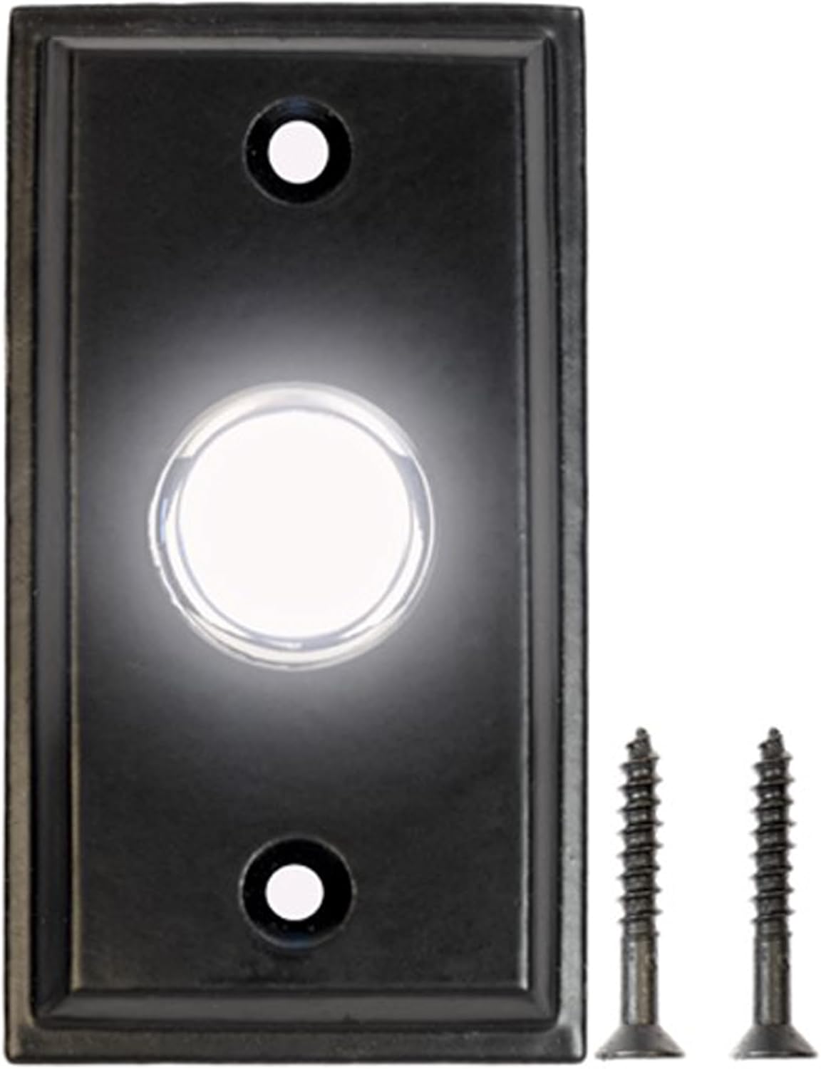 Botón timbre puerta iluminado hierro negro 3x1.65pulg LED