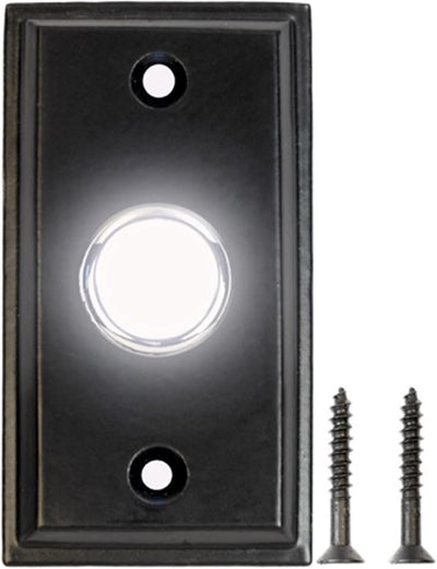 Botón timbre puerta iluminado hierro negro 3x1.65pulg LED
