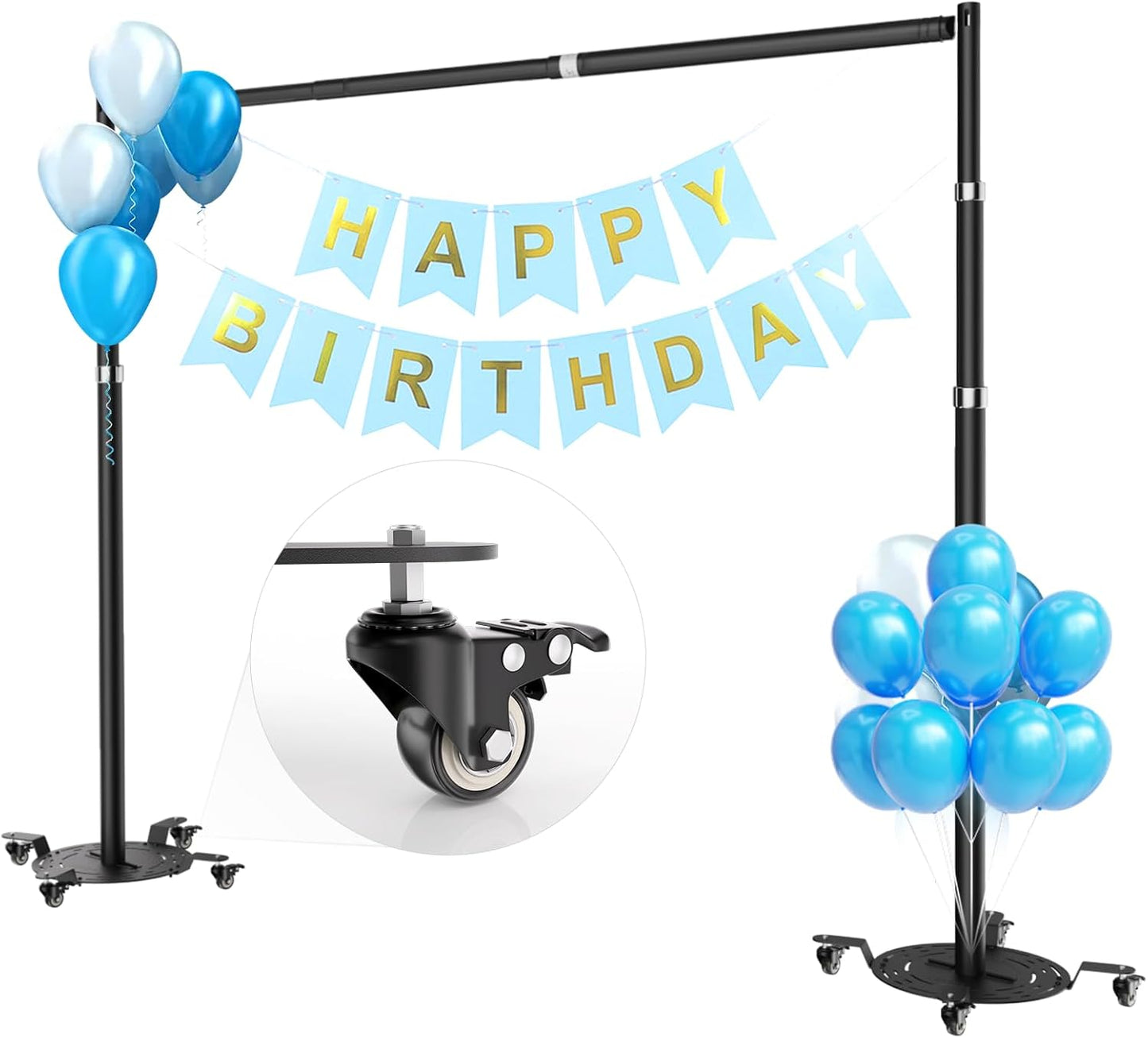 Soporte fondo tubería 10x10pulg con ruedas marco metal ajustable