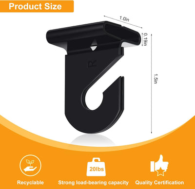 50 Pzas Ganchos Techo Negro Soportan 20lb Para Azulejos