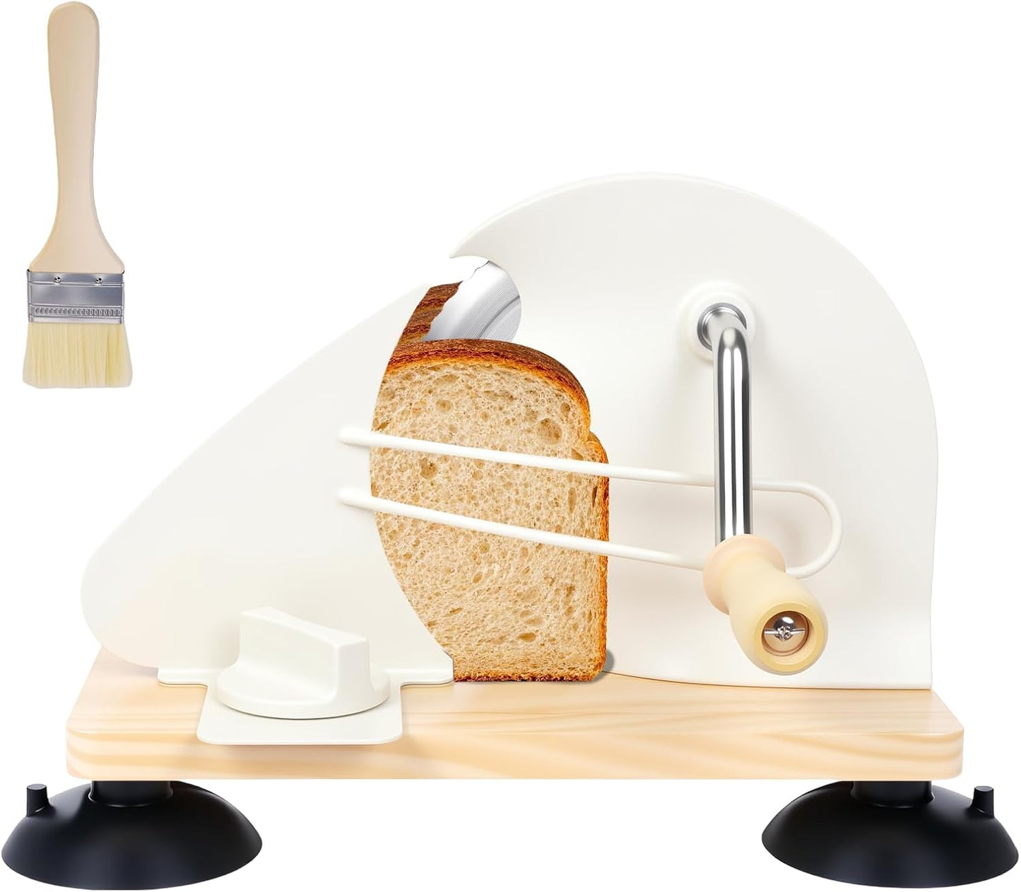 Rebanadora pan manual ajustable con ventosa y hoja dentada