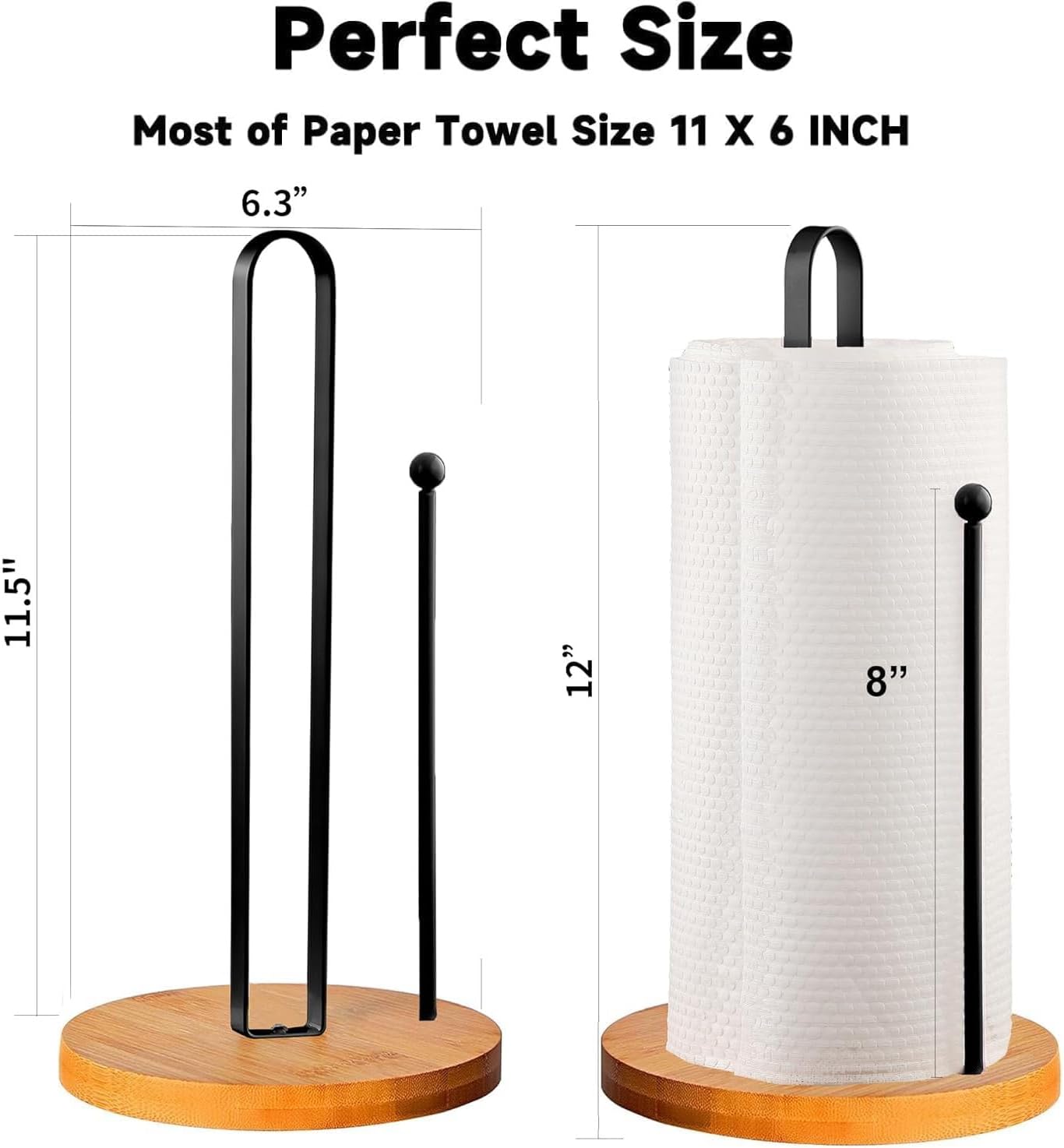 Toallero madera encimera soporte cocina baño