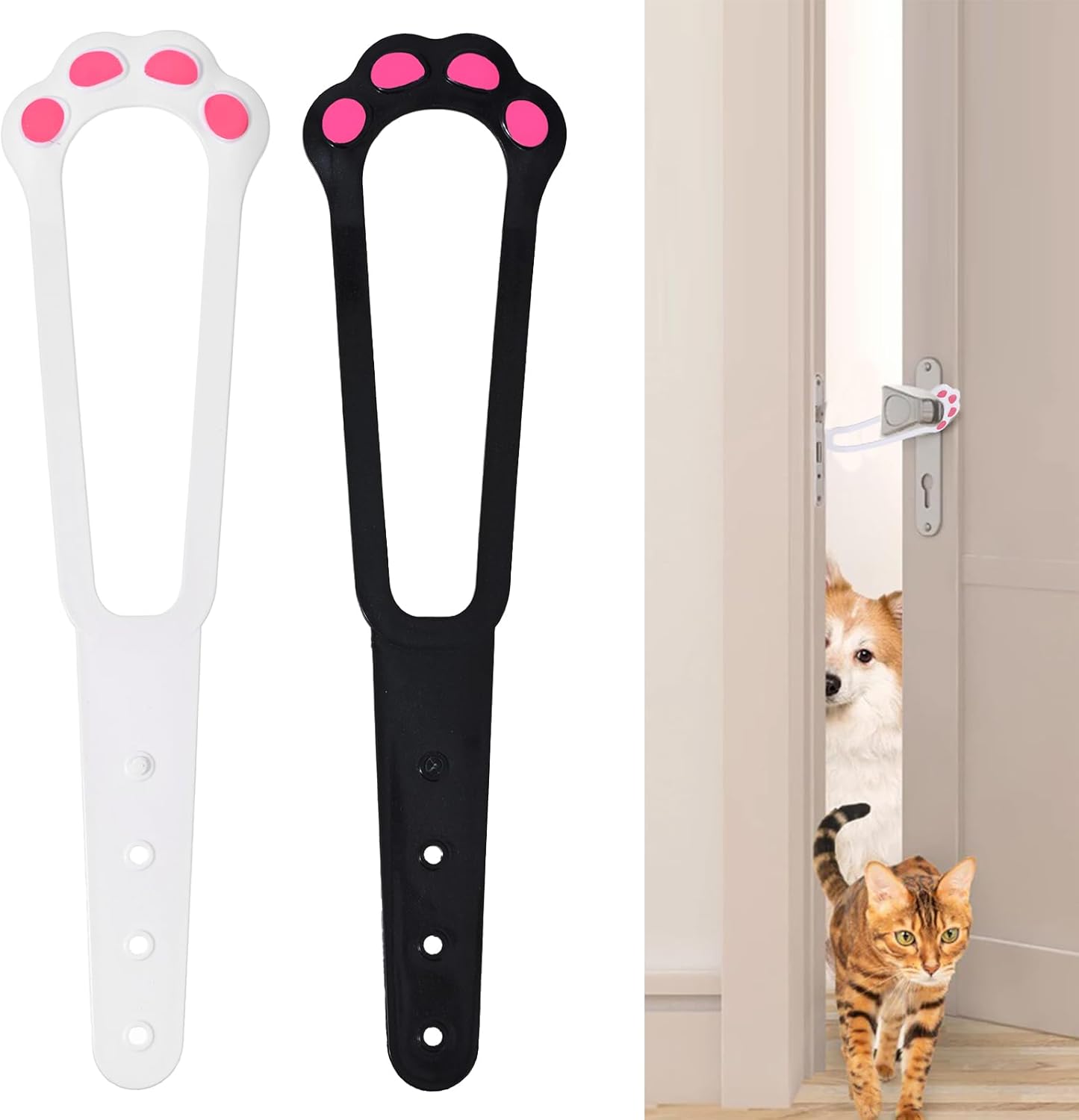 Soporte puerta gato ajustable 1.5-8pulg tapón flexible