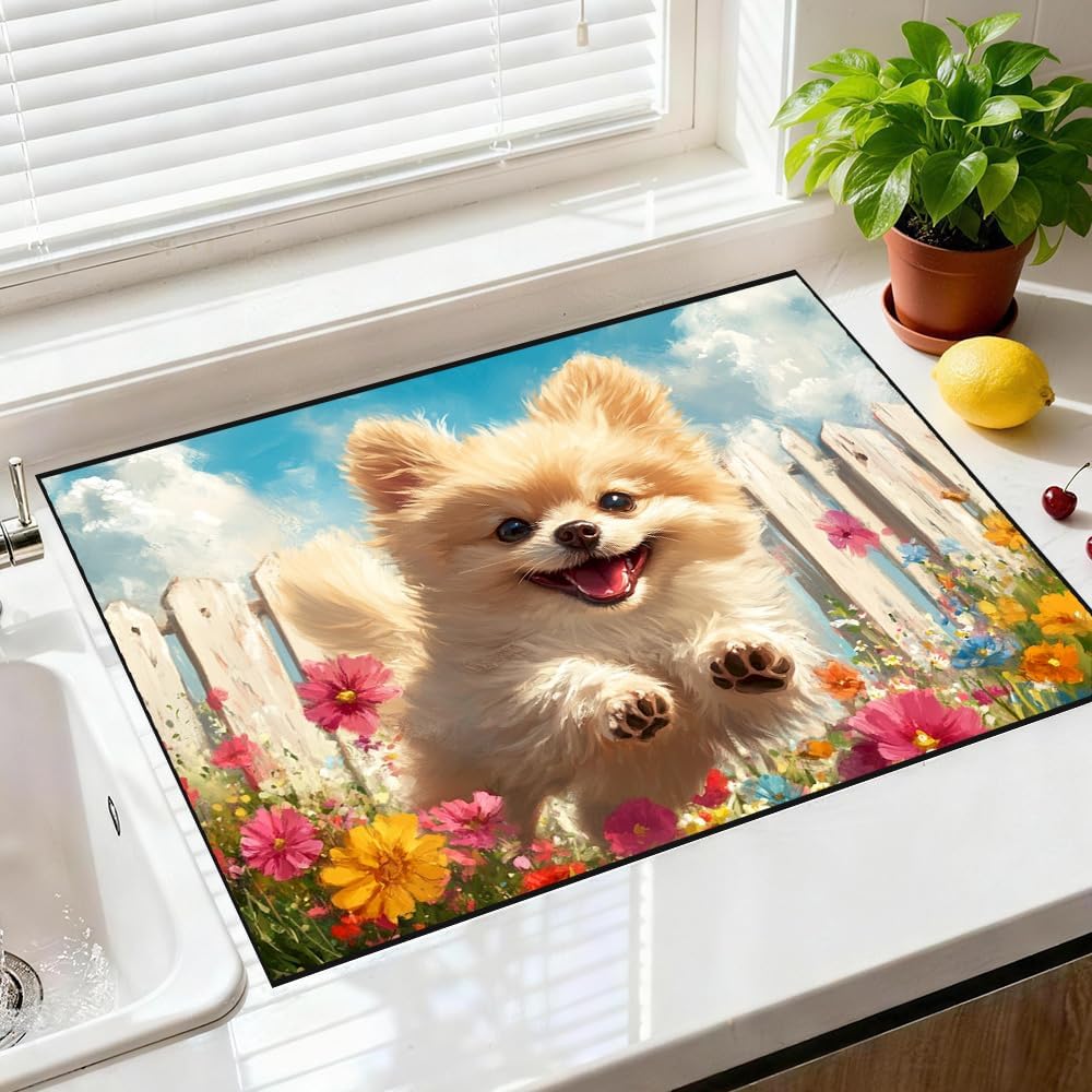 Tapete estufa 28x20pulg perro jardín cubierta estilo caprichoso