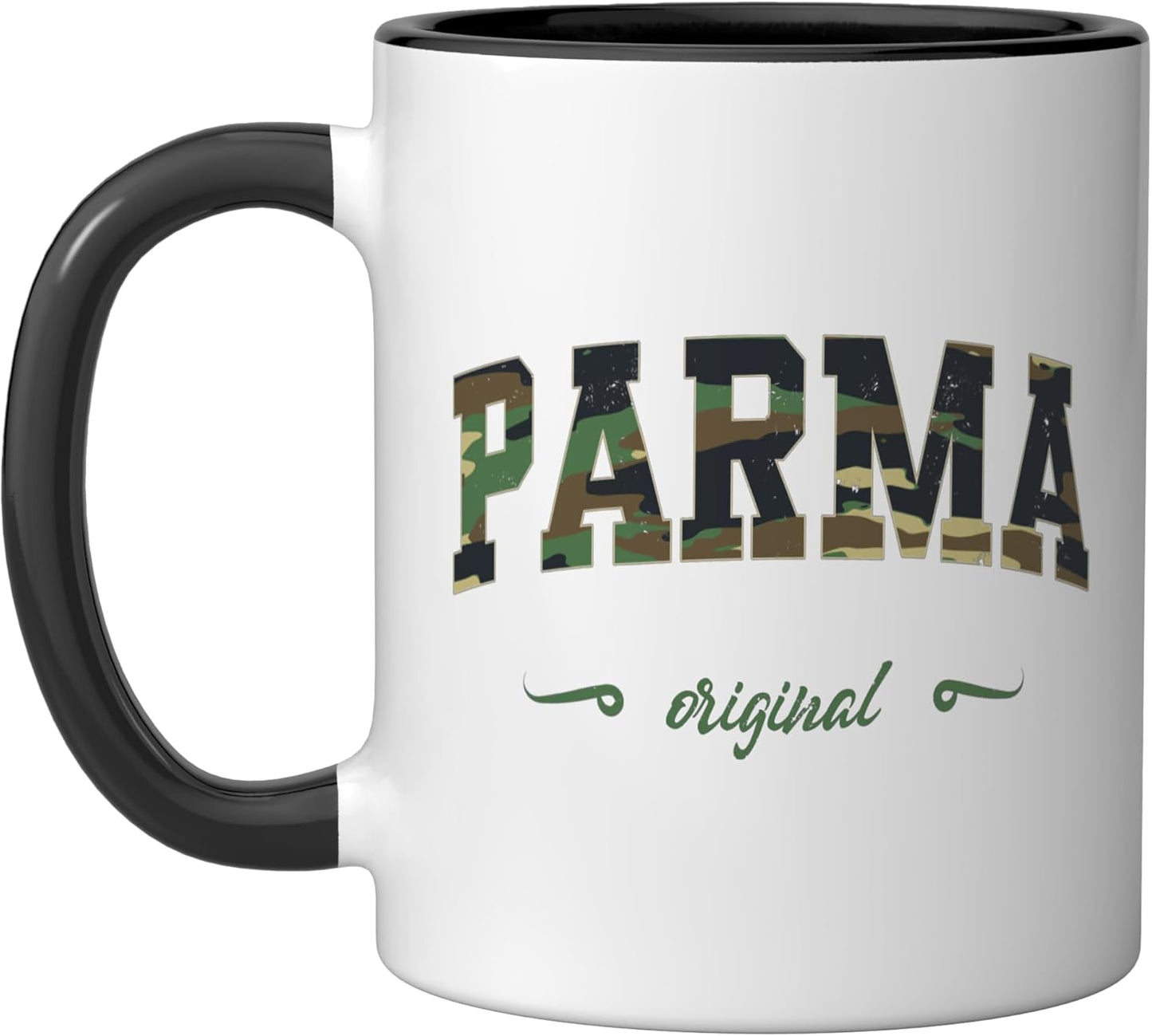 Taza cerámica Parma Design College Ohio camuflaje negro/blanco