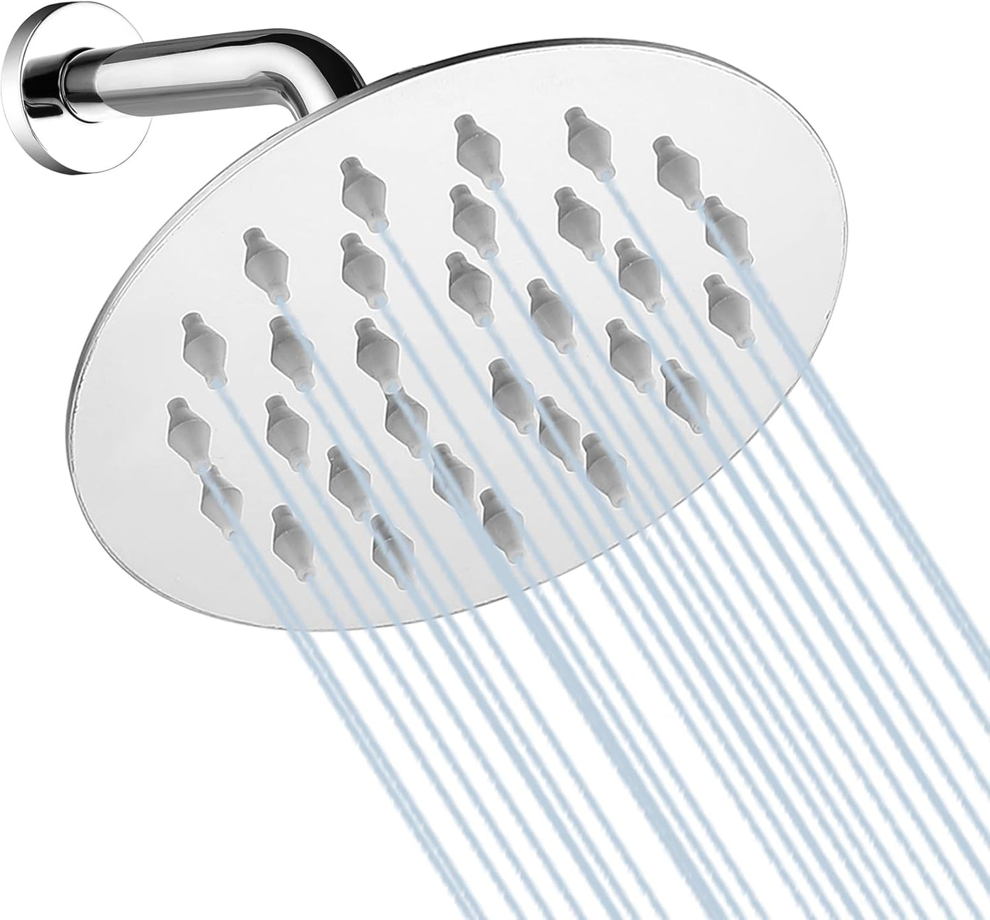 Cabezal ducha cromado acero inox 4pulg comp G1/2