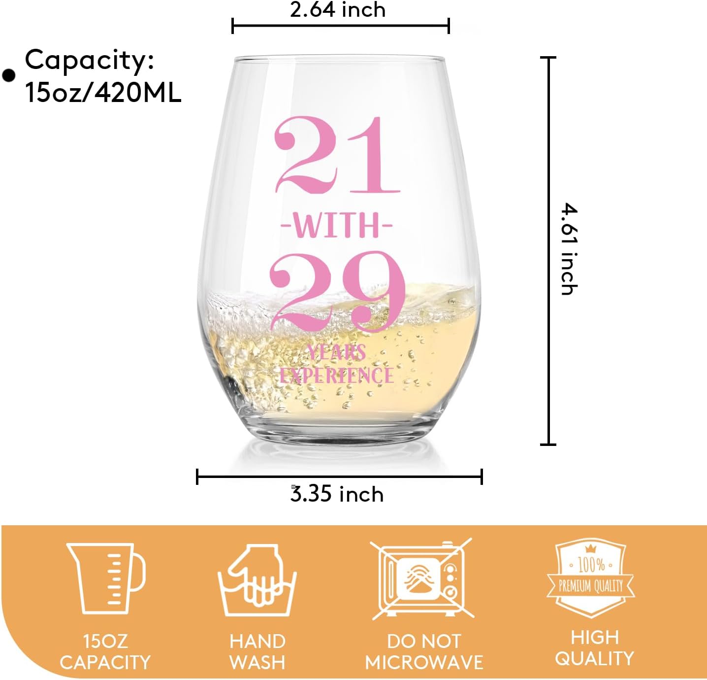 Copa de vino divertida para mujer de 50 años, regalo de cumpleaños número 50