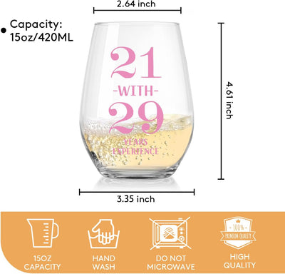 Copa de vino divertida para mujer de 50 años, regalo de cumpleaños número 50