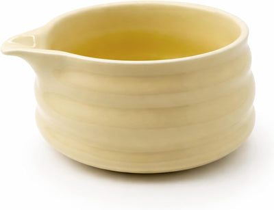 Cuenco de cerámica para matcha BlendWell con boquilla amarillo claro