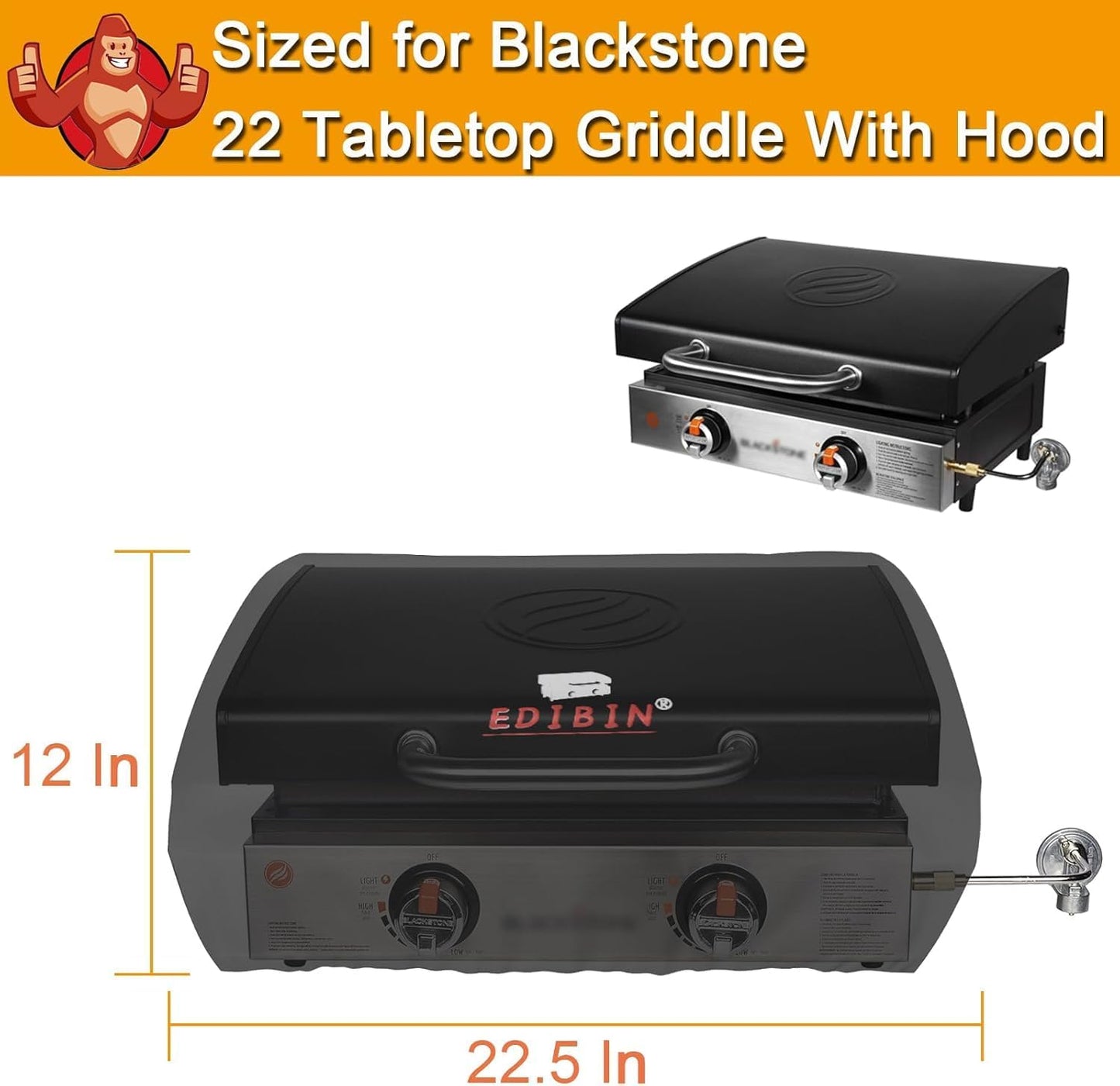 Cubierta parrilla 22pulg Blackstone poliéster 900D impermeable