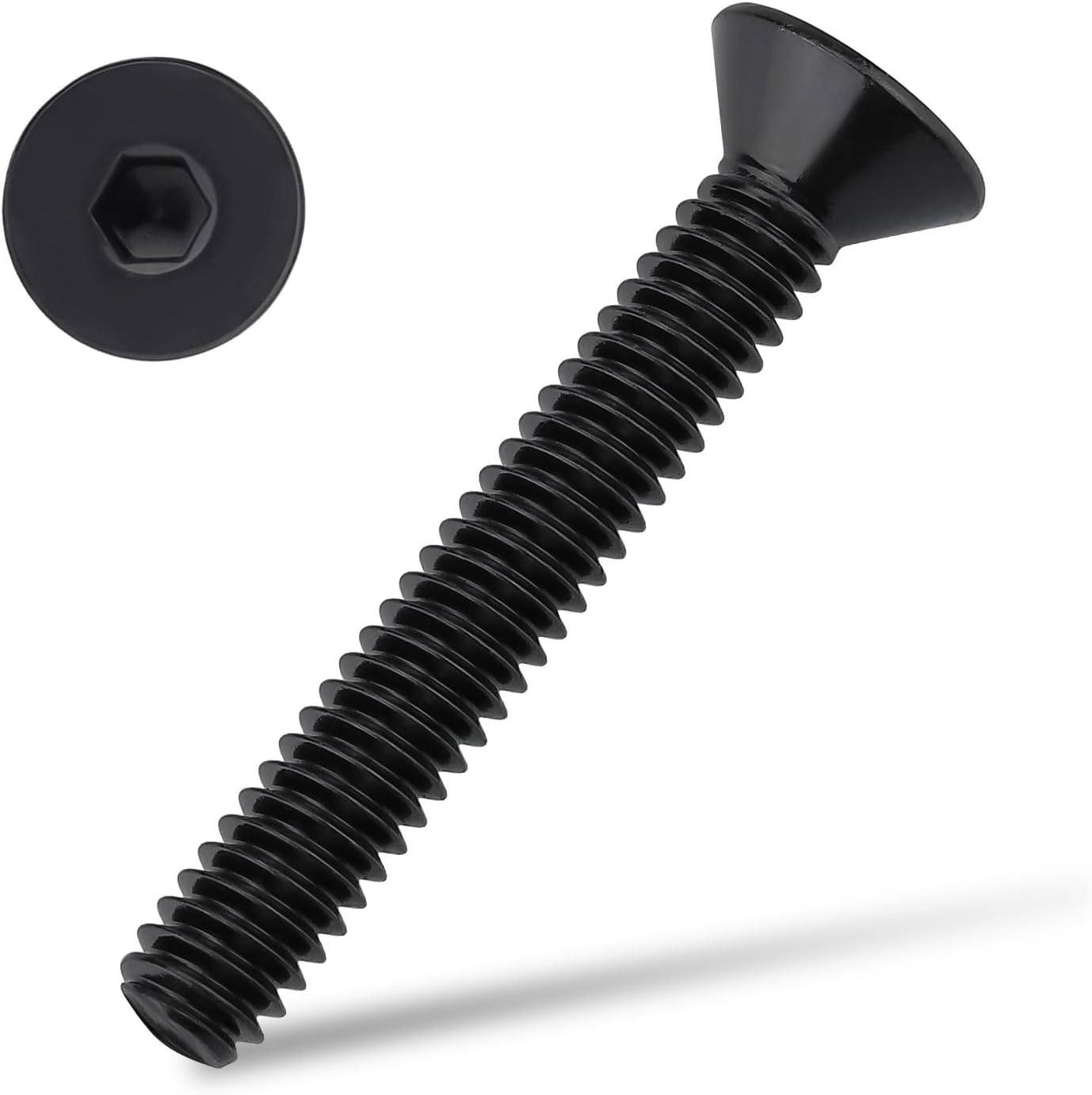 Tornillos cabeza plana #6-32 x1 acero inox 304 negro set 100