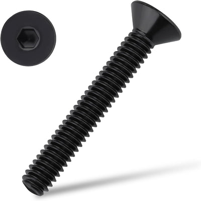 Tornillos cabeza plana #6-32 x1 acero inox 304 negro set 100