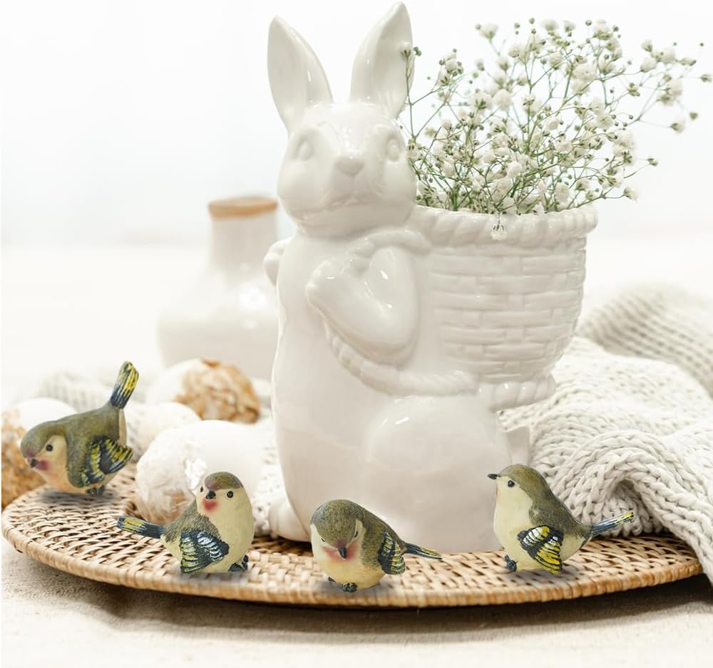 Set 4 estatuas pájaro 1:1 decoración exterior e interior