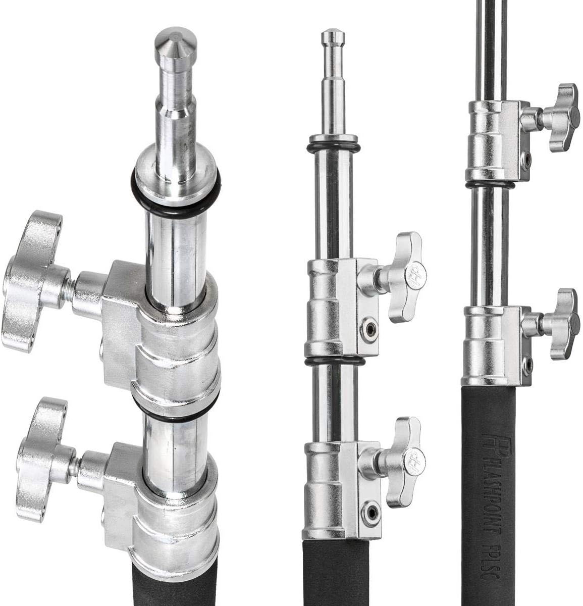 Kit soporte luz 10ft base tortuga 2 cabezales GOBO cromado