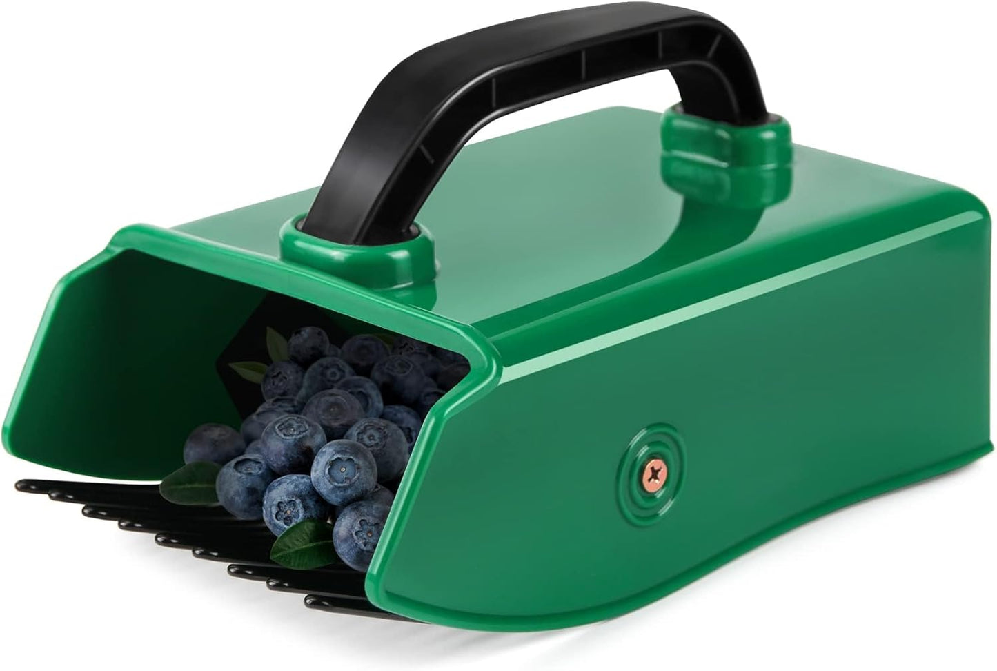 Rastrillo cosecha arándanos peine metal mango ergonómico negro