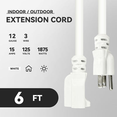 Cable extensión resistente 6ft SJTW 12/3 15A con enchufe 3 clavijas