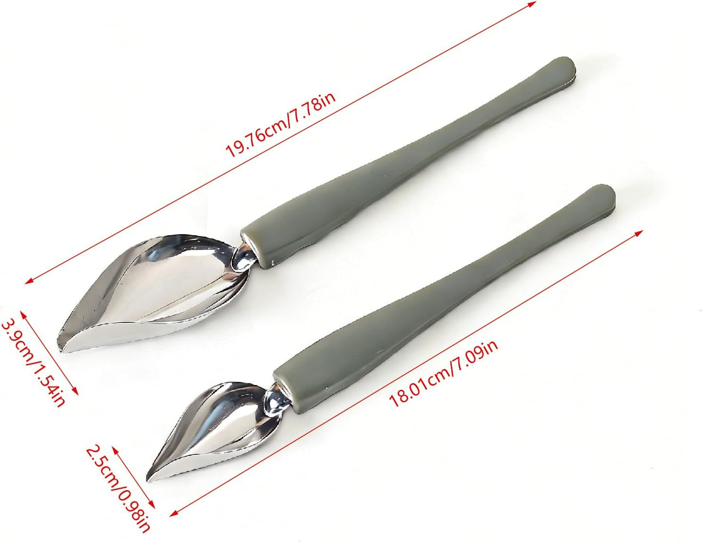 Cucharas de acero inoxidable para dibujo culinario, juego de 2