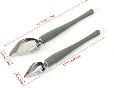 Cucharas de acero inoxidable para dibujo culinario, juego de 2