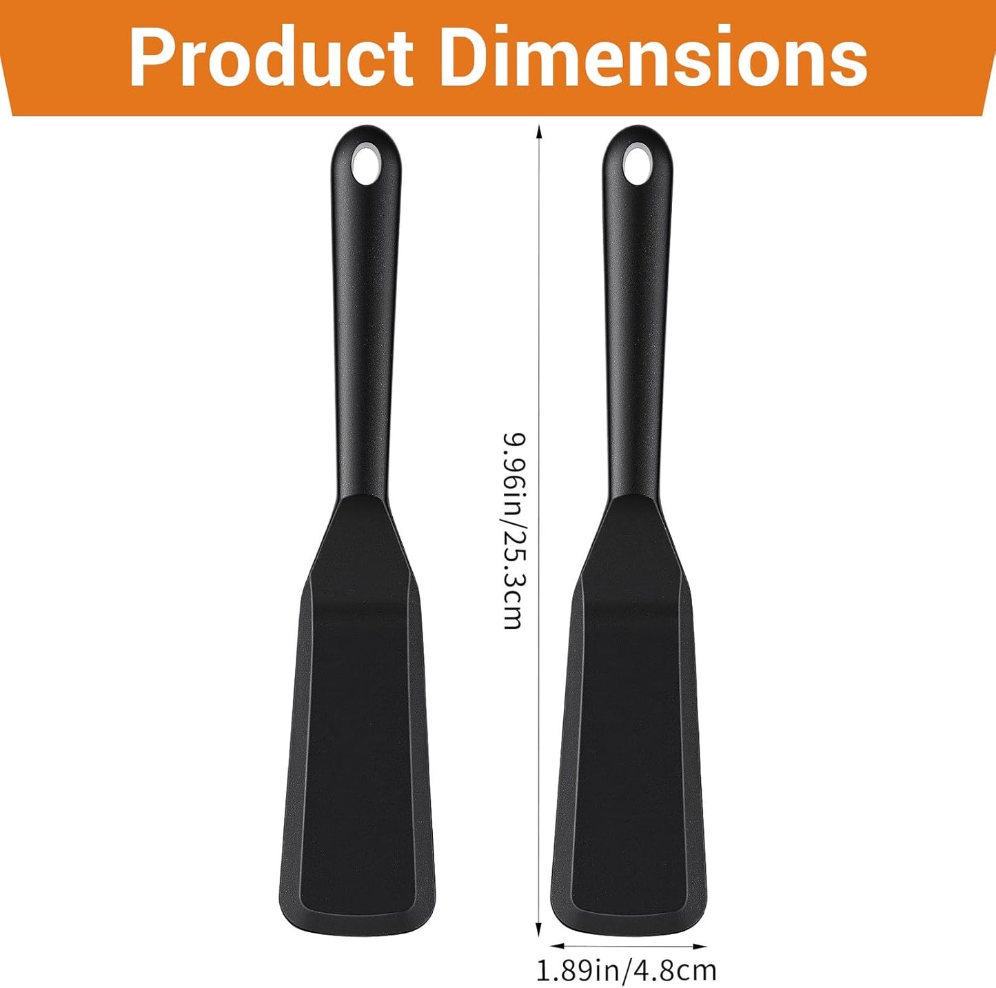 2 Espátulas Silicona Antiadherentes para Cocina Negro
