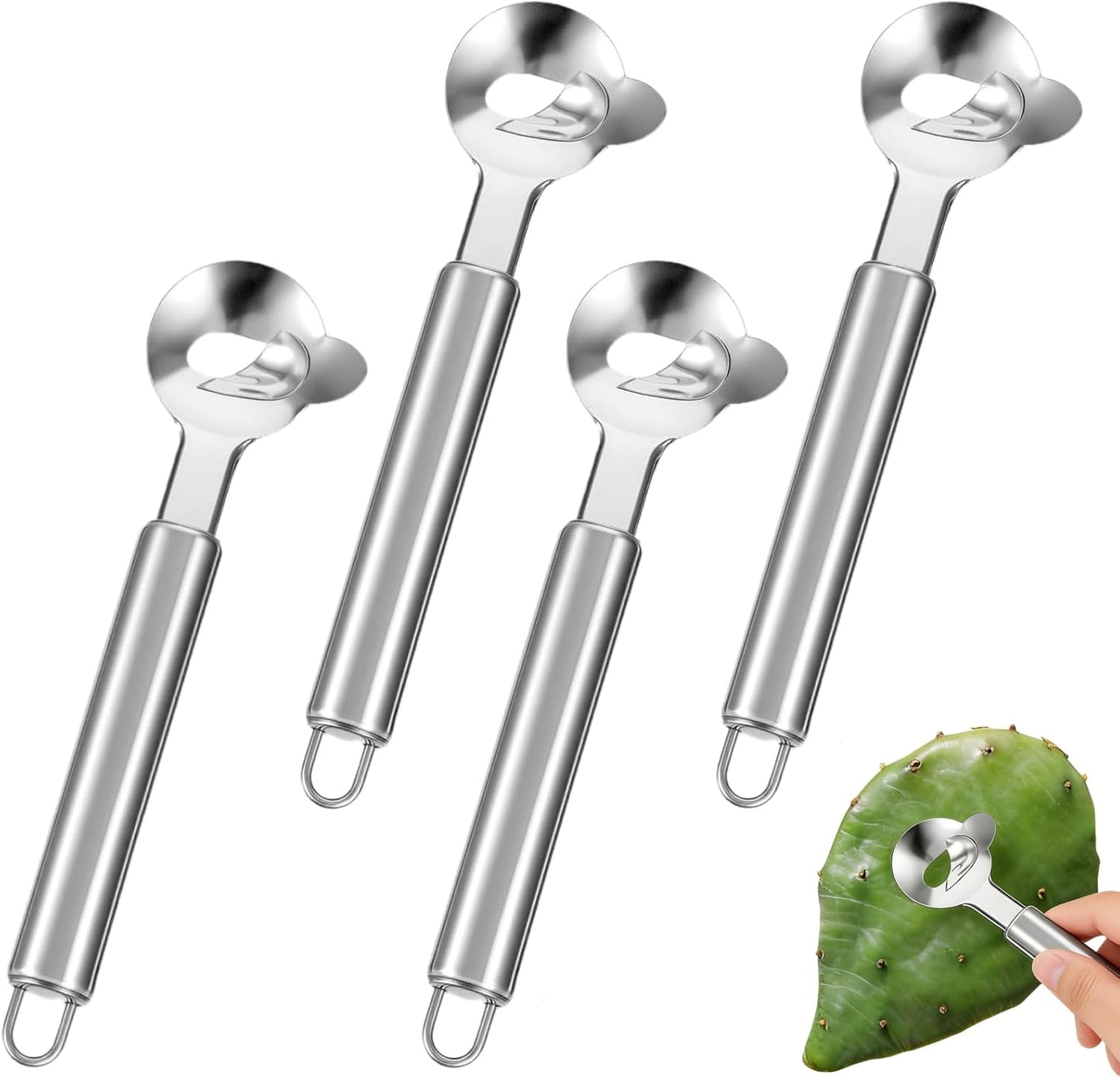 Cuchara peladora acero inox con mango largo
