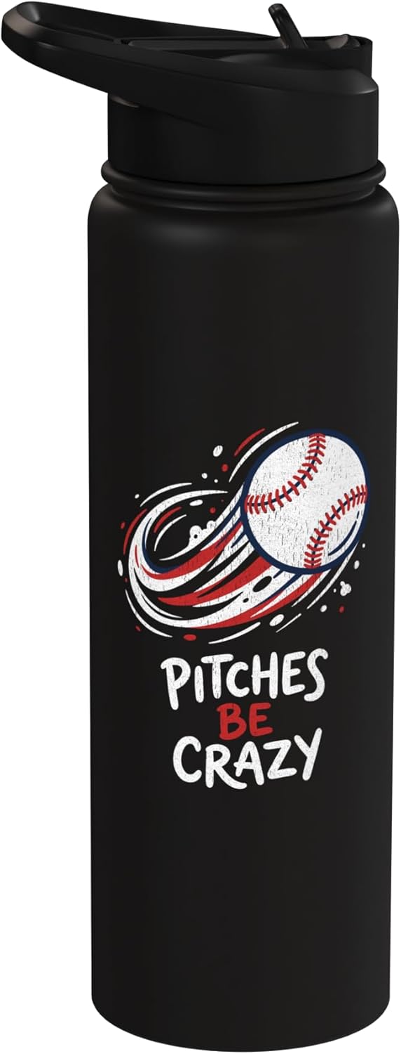 Botella de agua acero inoxidable aislada para béisbol