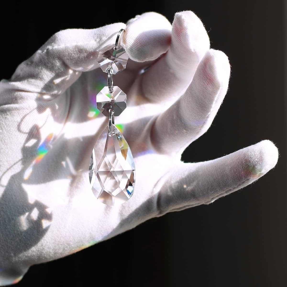 20 Pzas Cristal Lágrima Transparente Colgante Decoración