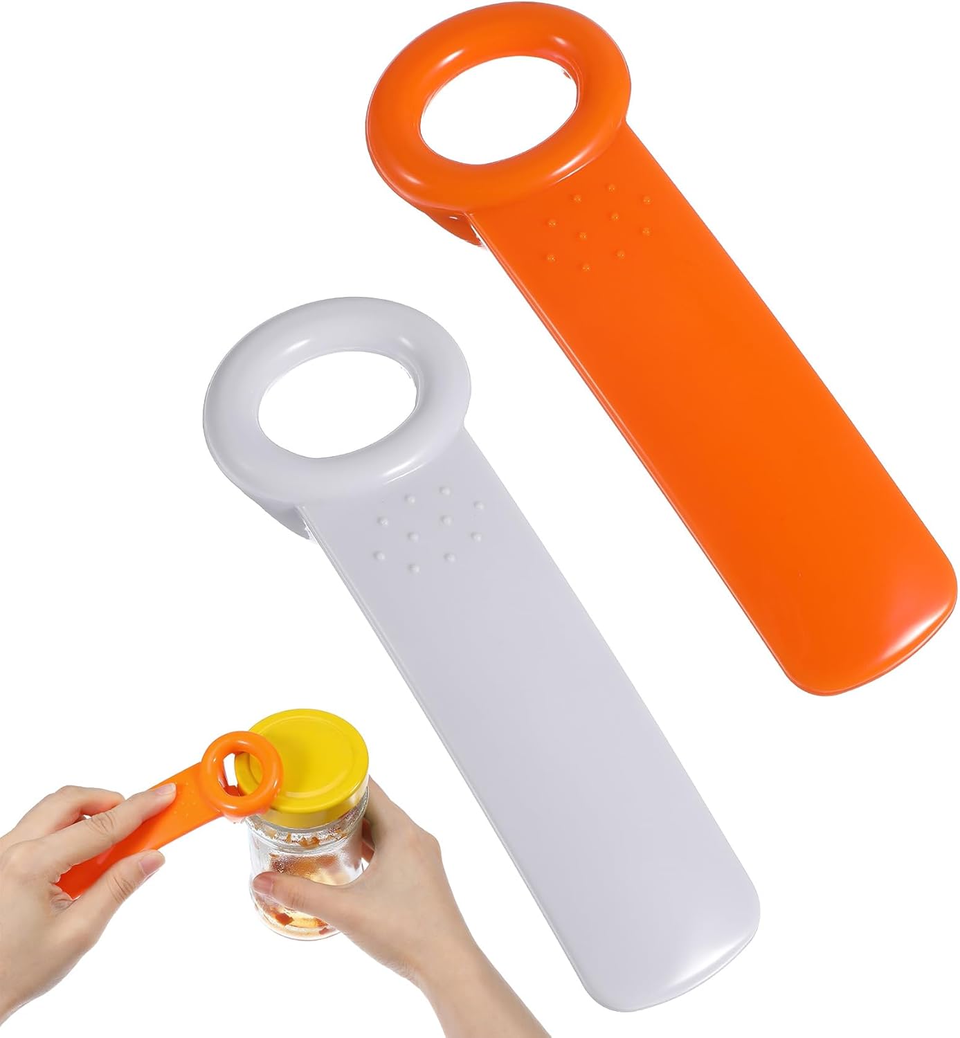 Abridor de frascos de plástico con agarre para manos débiles