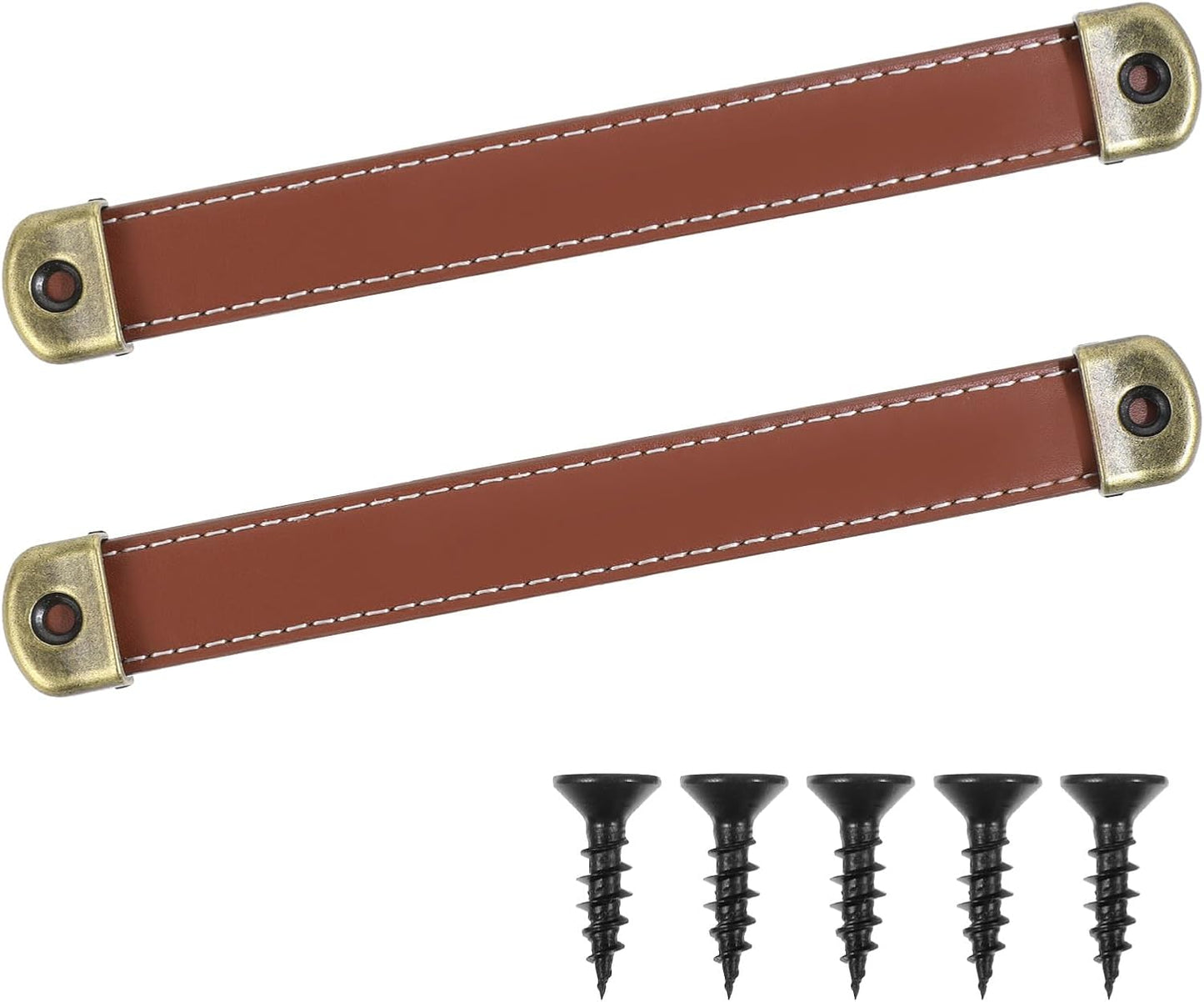 Manijas de cuero para cajón y maleta con tornillos