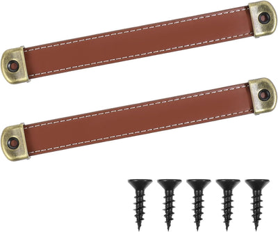 Manijas de cuero para cajón y maleta con tornillos