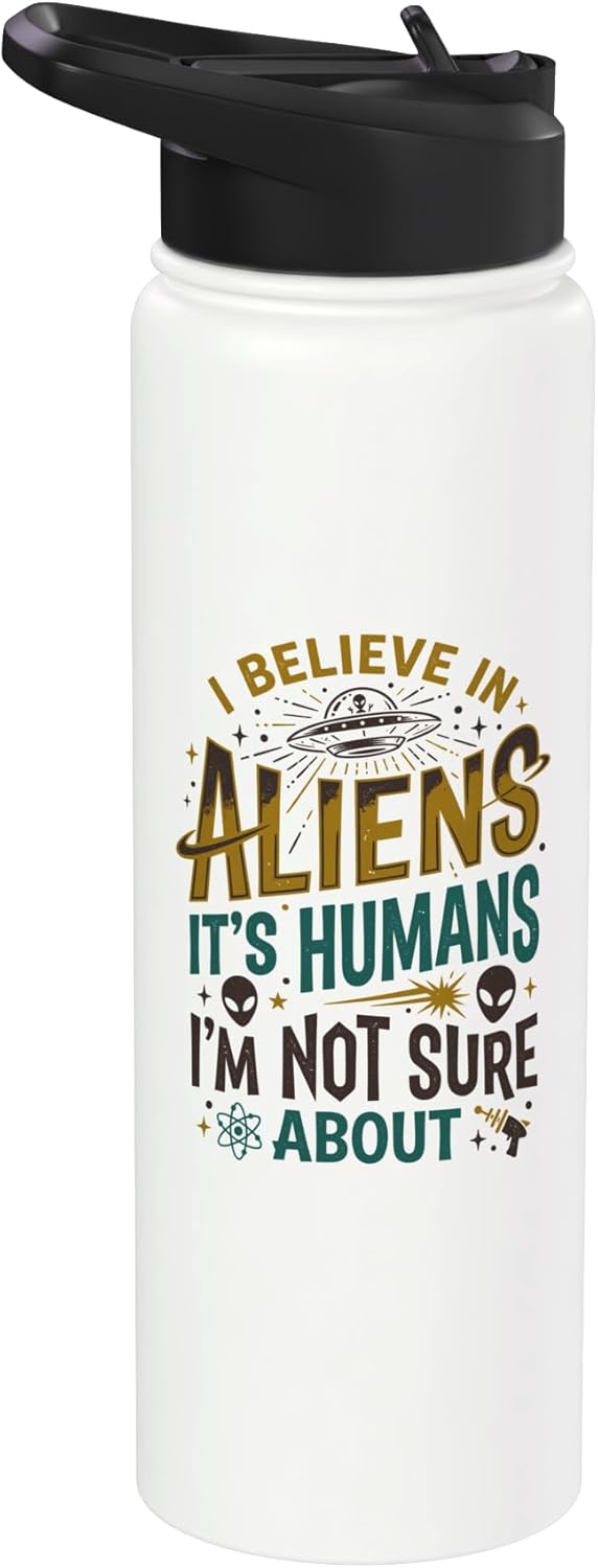 Botella de agua aislada de acero inoxidable para amantes del espacio y OVNI