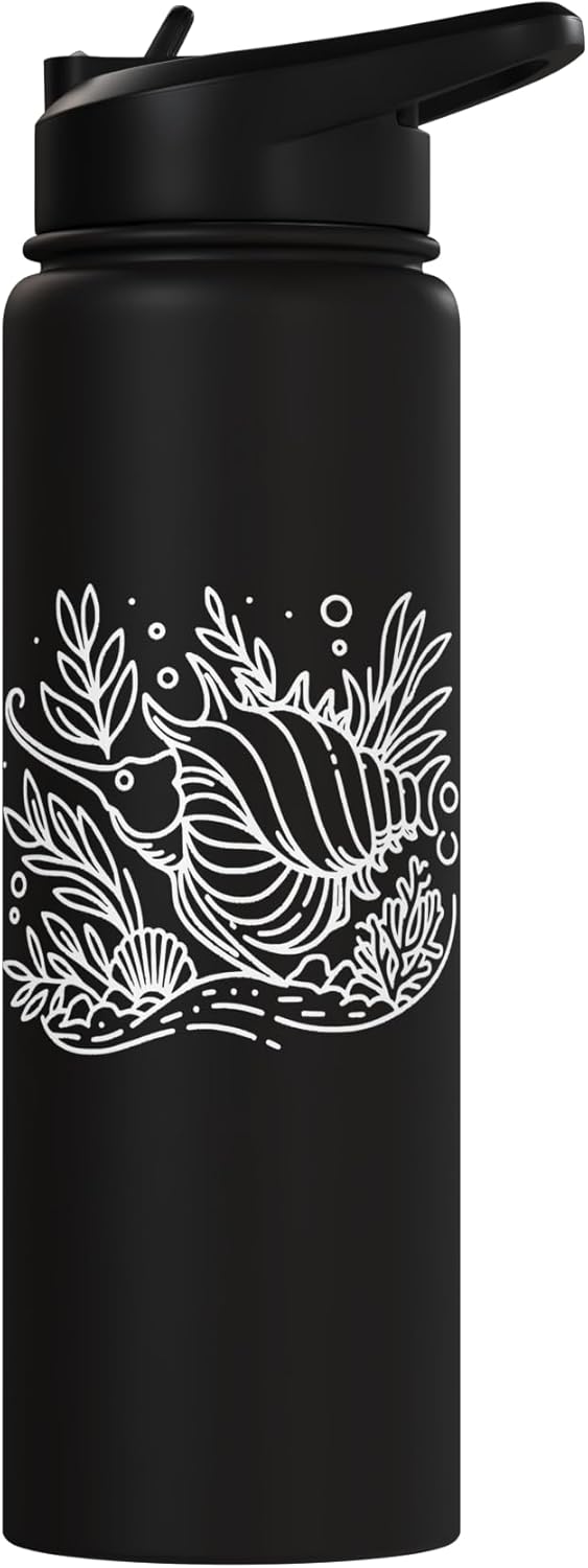 Botella agua acero inox aislada Fish Line Art