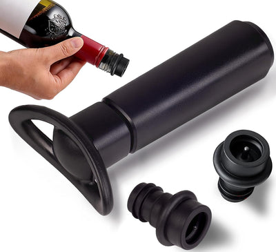 Juego bomba vacío vino y 2 tapones conservador reutilizable