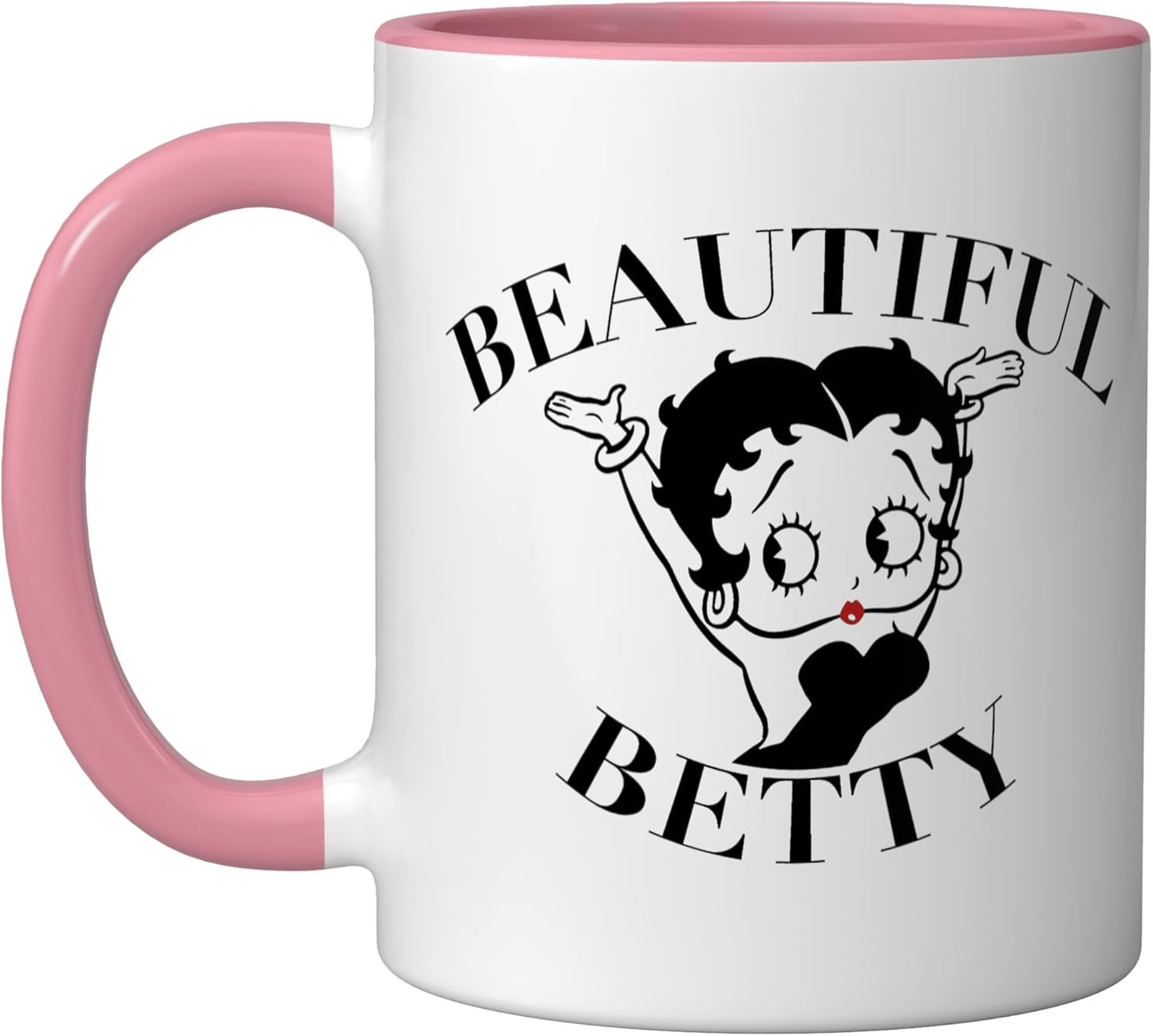 Taza cerámica diseño labios rojos rosa y blanco