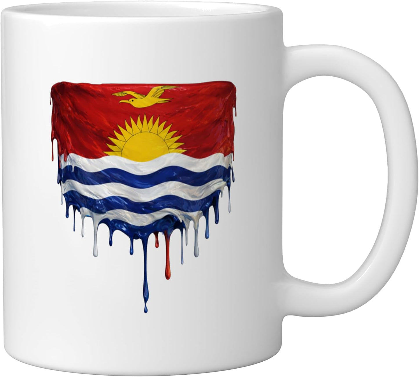 Taza de cerámica con bandera de Kiribati blanca