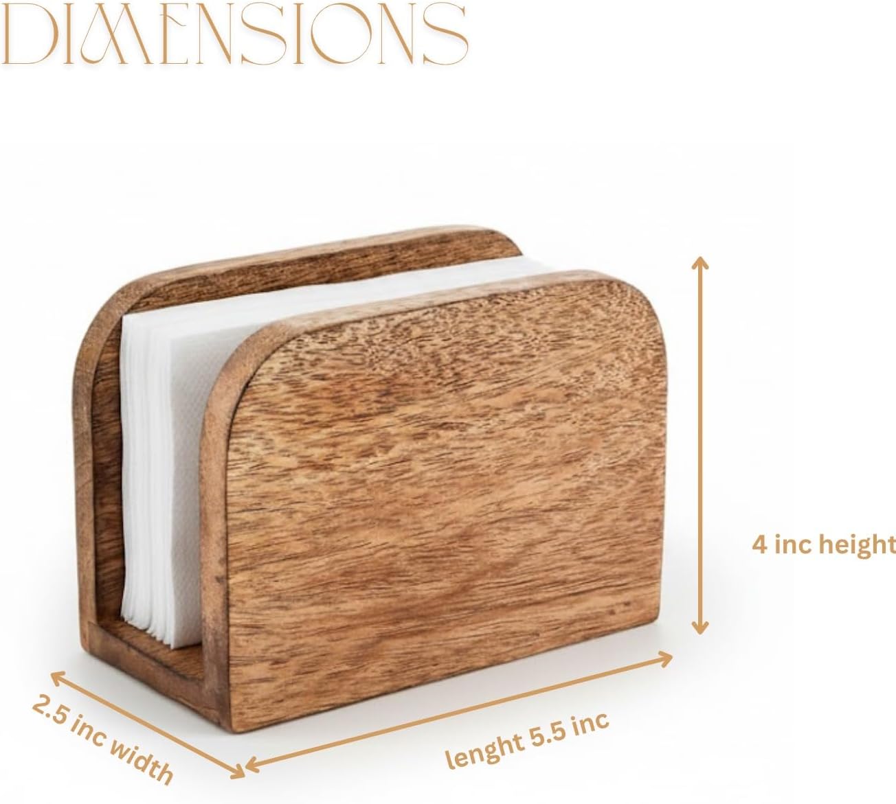 Servilletero madera Mongo dispensador pie cocina comedor