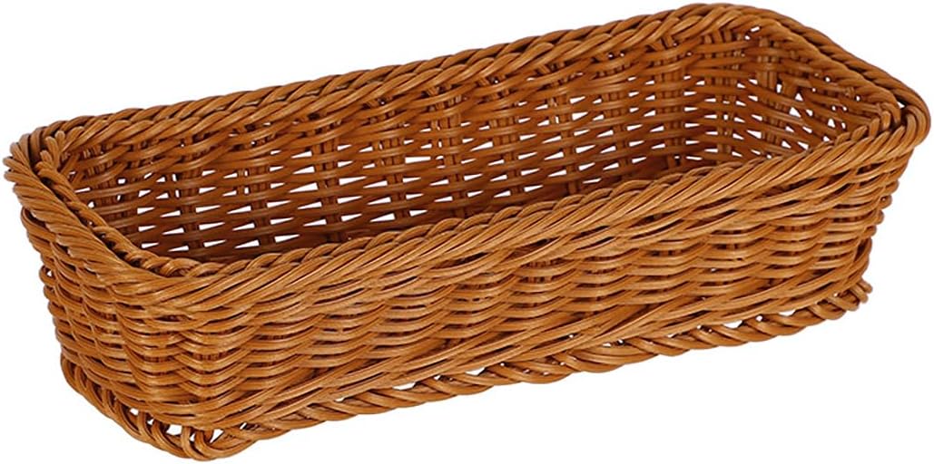 Cesta de pan y organizador de cubiertos de mimbre apilable